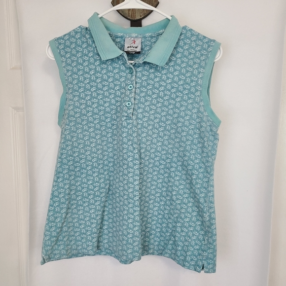 (1005) Ativa Woman's Activewear Workout Shirt, Size: Large Color: Seafoam Green - Picture 4 of 13